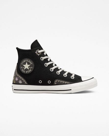 Women's Converse Chuck Taylor All Star Autumn Embroidery High Top Shoes Black / Pink | AU 543CES